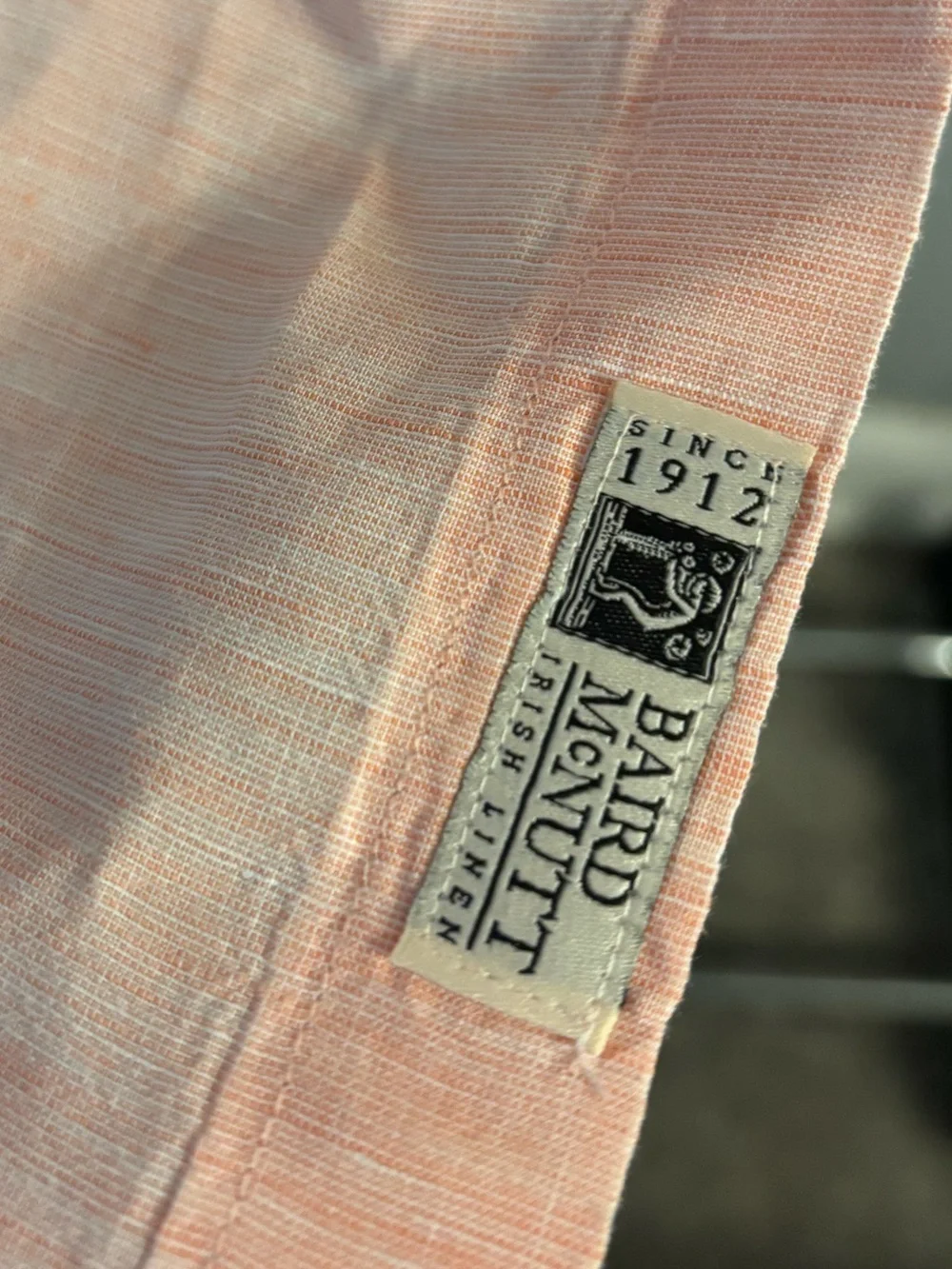 J. Crew Peach Button-Down linen blend slim Long-Sleeve Shirt size xl